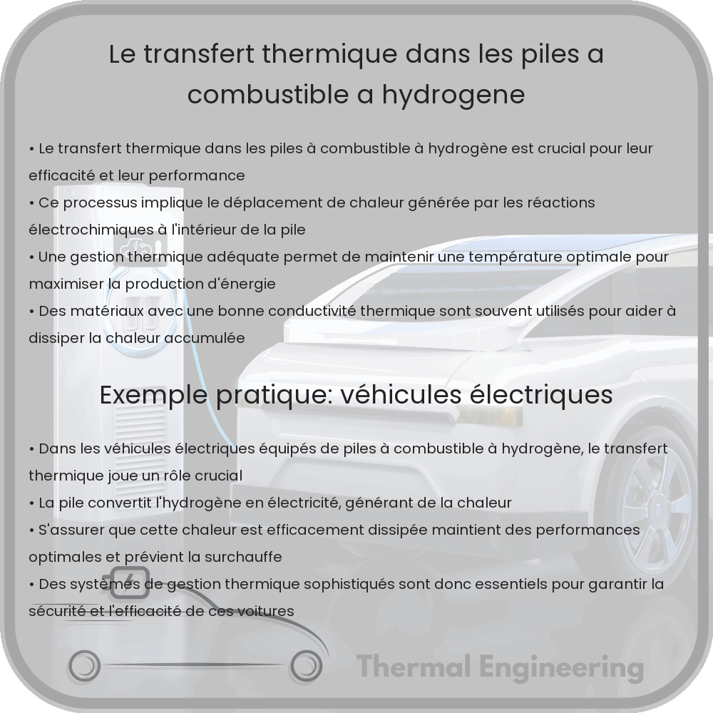 Le transfert thermique dans les piles à combustible à hydrogène