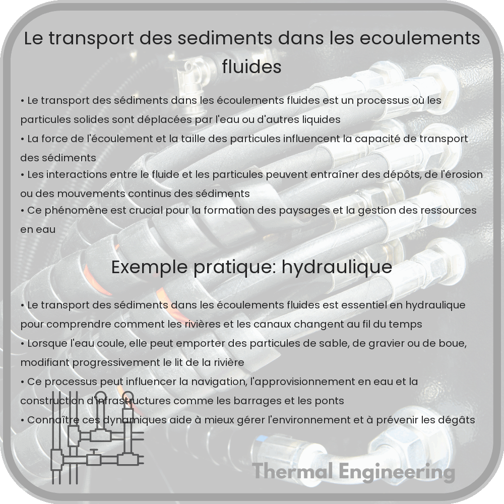 Le transport des sédiments dans les écoulements fluides