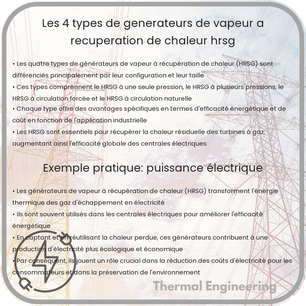 Les 4 types de générateurs de vapeur à récupération de chaleur (HRSG)