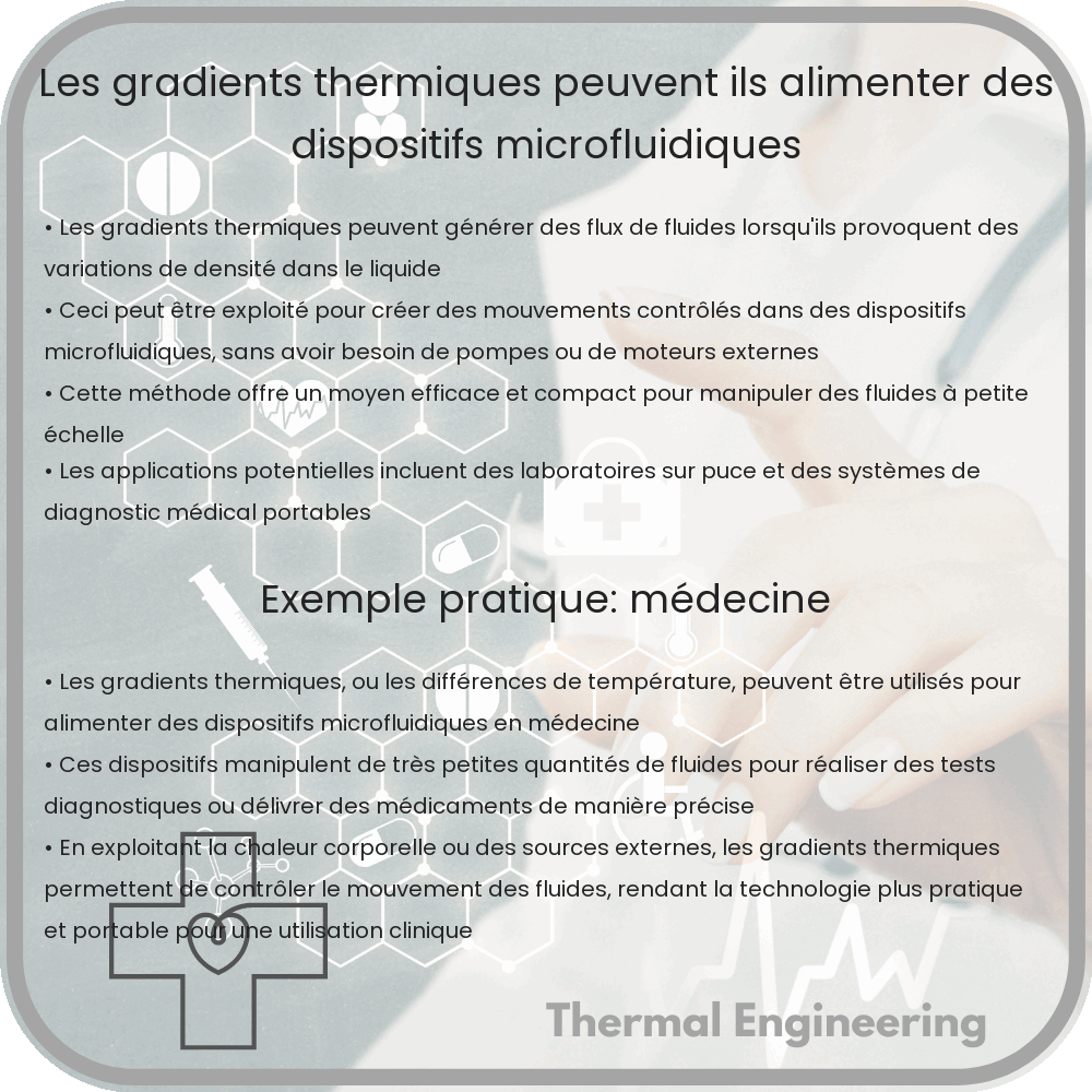 Les gradients thermiques peuvent-ils alimenter des dispositifs microfluidiques?