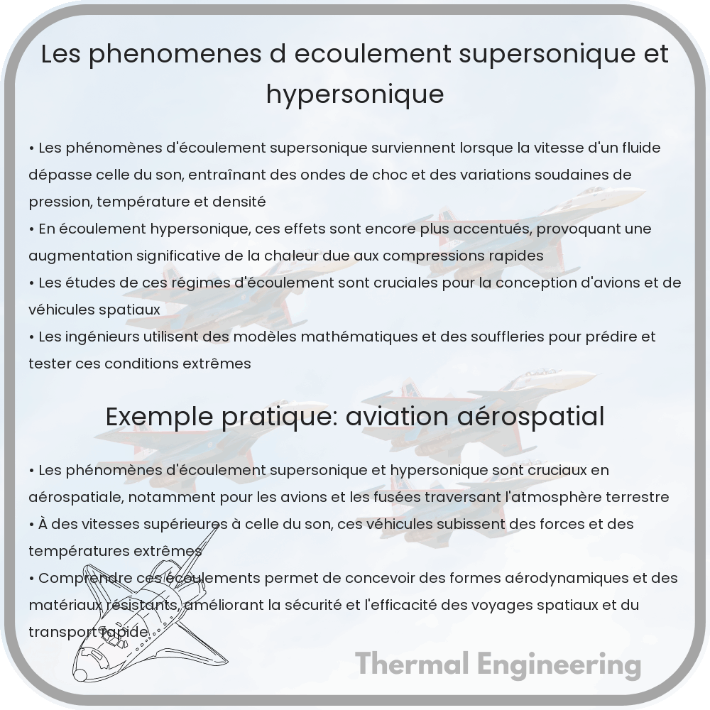 Les phénomènes d'écoulement supersonique et hypersonique