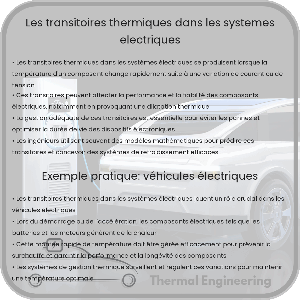 Les transitoires thermiques dans les systèmes électriques