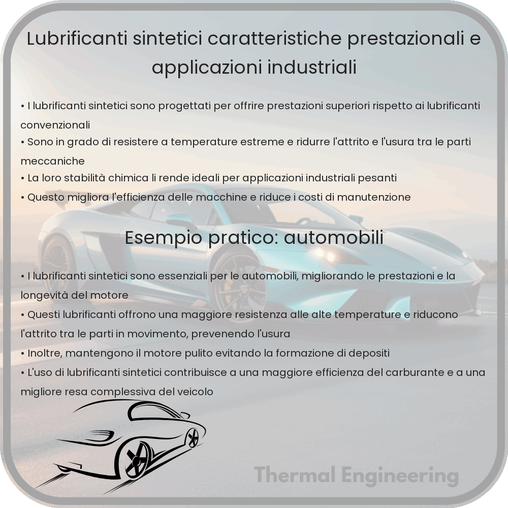Lubrificanti Sintetici | Caratteristiche Prestazionali e Applicazioni Industriali