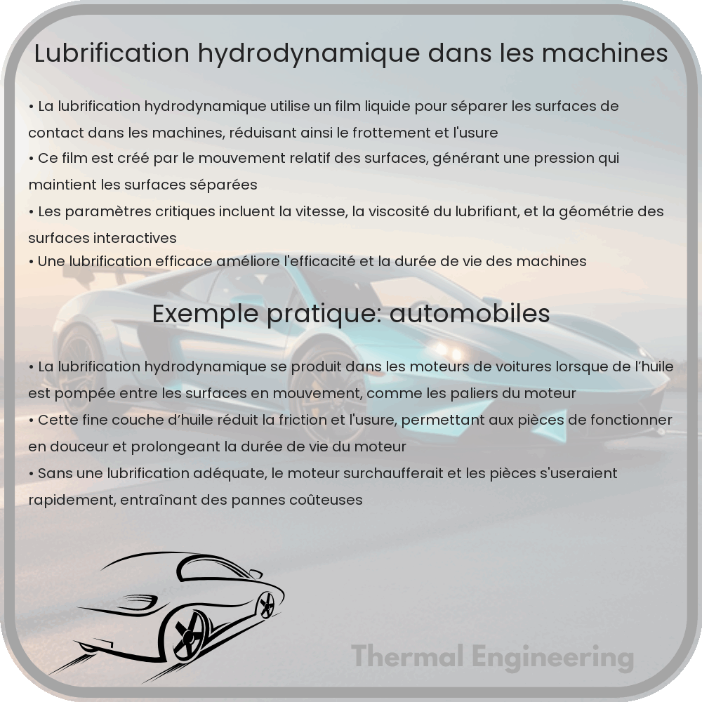 Lubrification hydrodynamique dans les machines