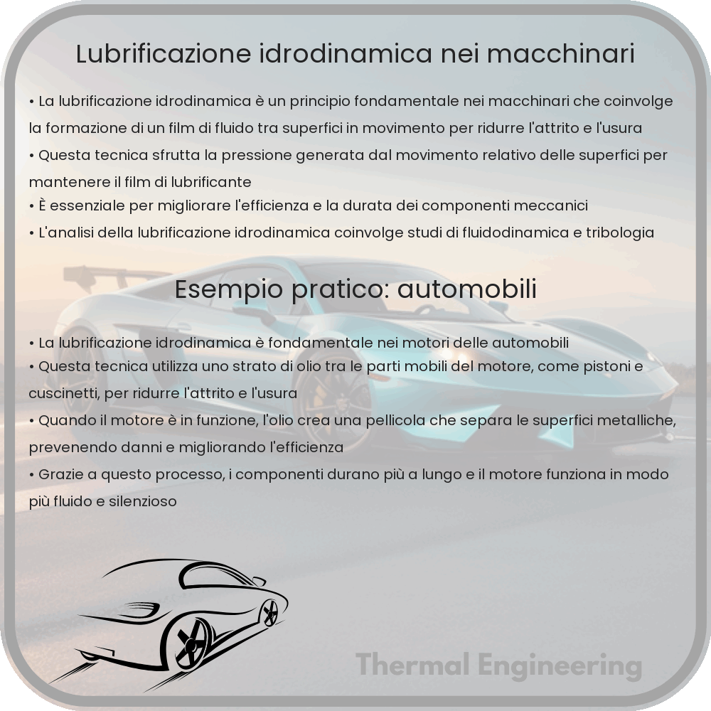 Lubrificazione idrodinamica nei macchinari