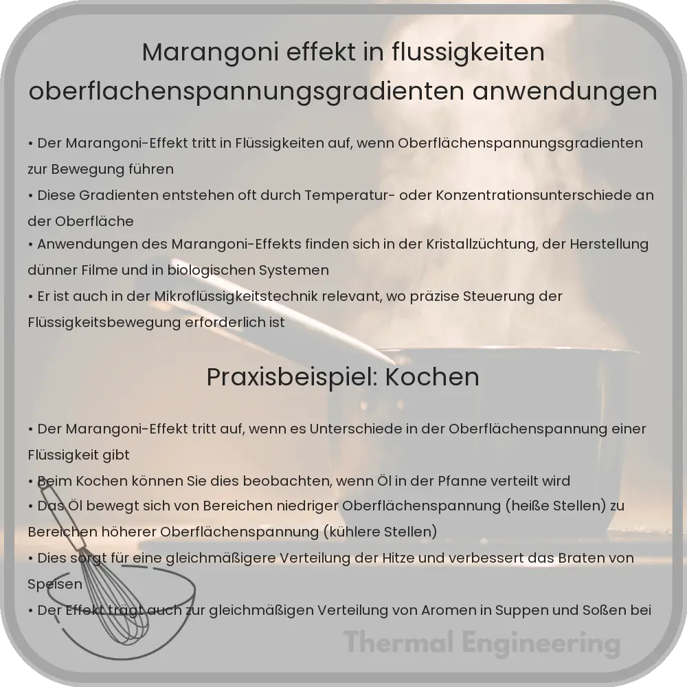 Marangoni-Effekt in Flüssigkeiten | Oberflächenspannungsgradienten & Anwendungen