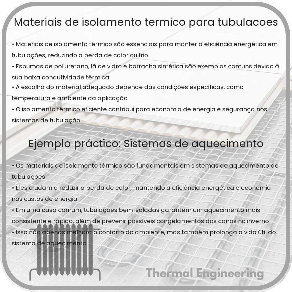 Materiais de isolamento térmico para tubulações