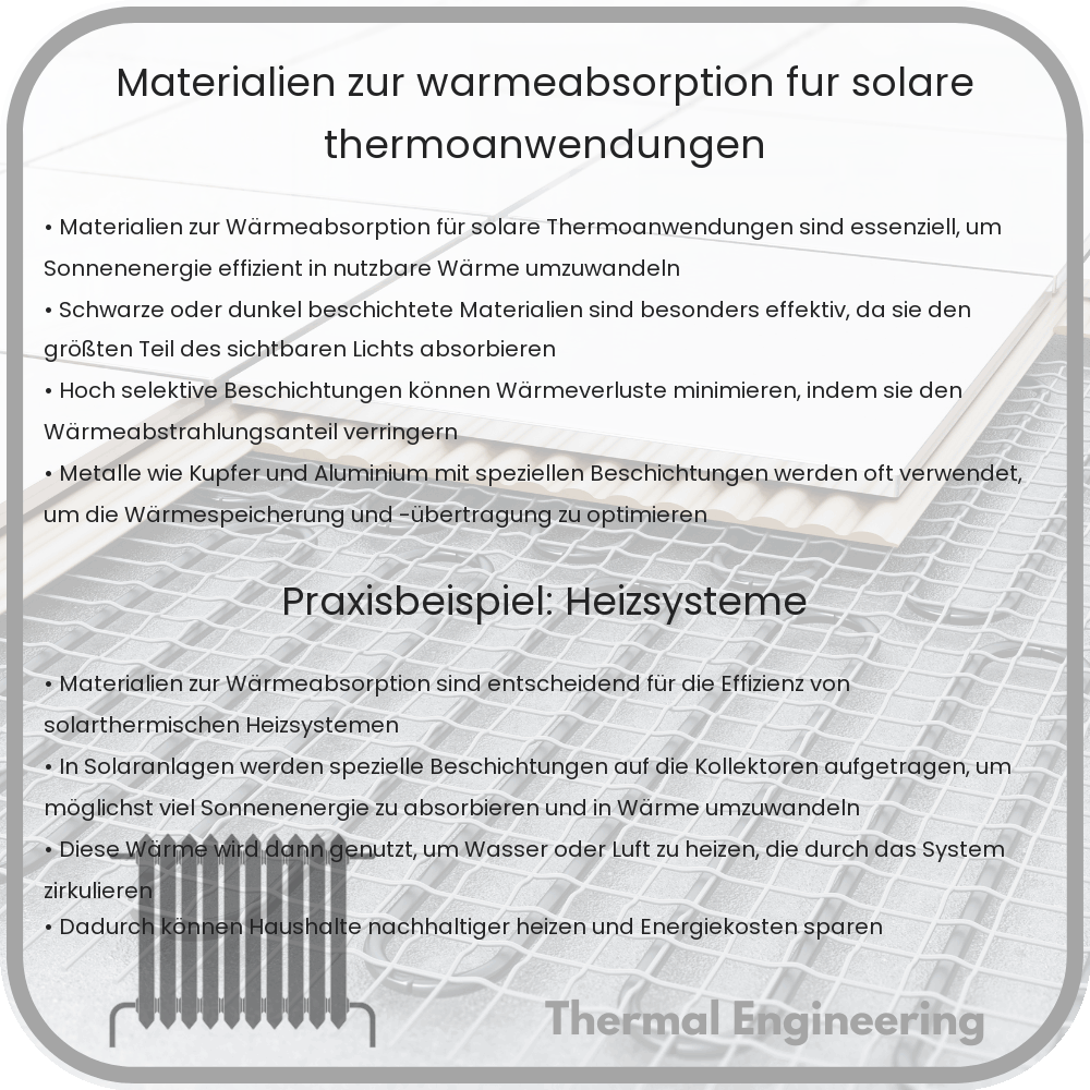 Materialien zur Wärmeabsorption für solare Thermoanwendungen