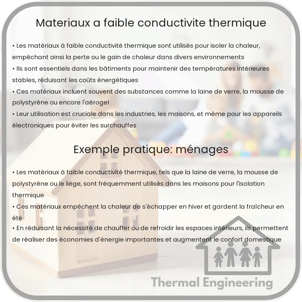 Matériaux à faible conductivité thermique