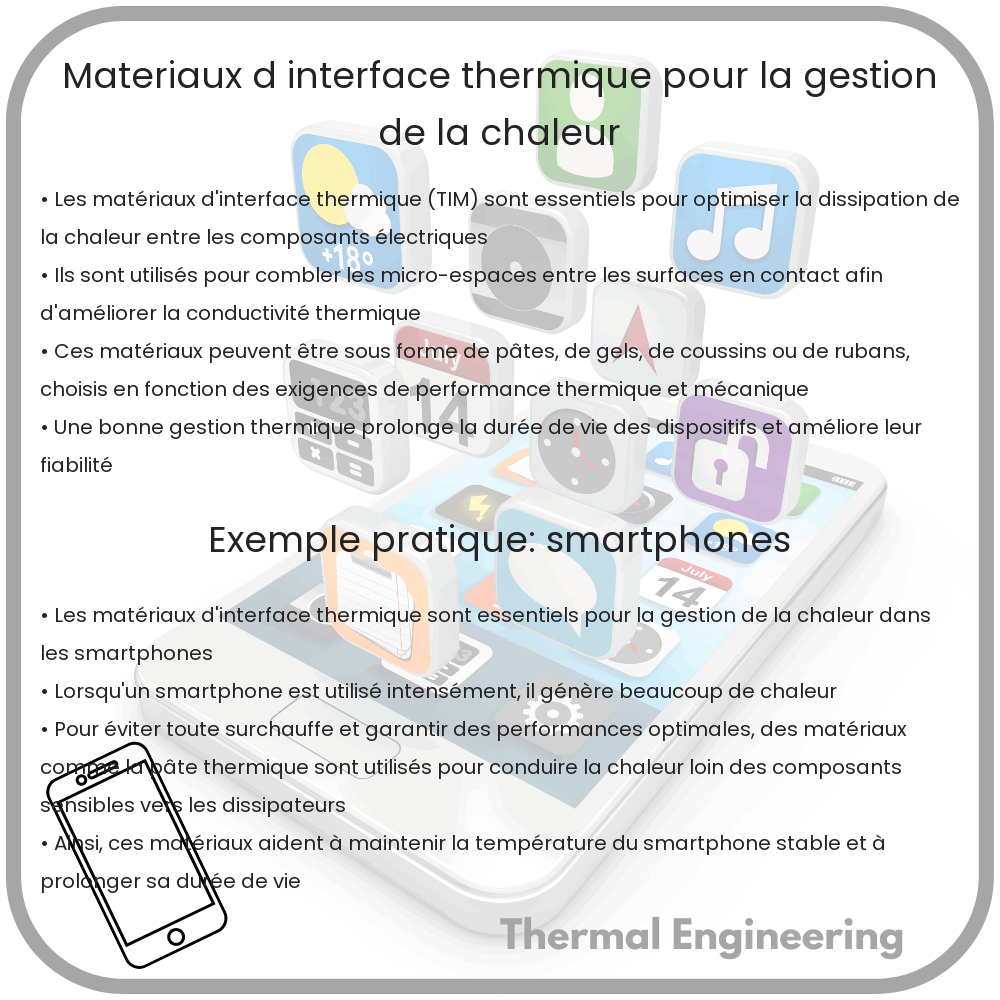 Matériaux d'interface thermique pour la gestion de la chaleur