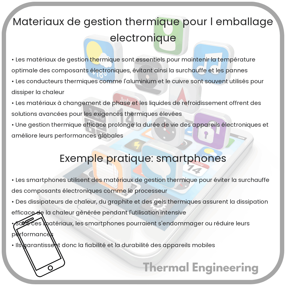 Matériaux de gestion thermique pour l'emballage électronique