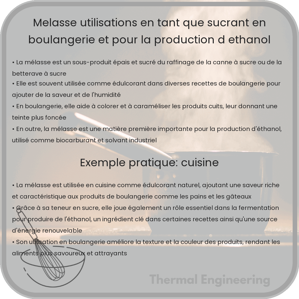Mélasse | Utilisations en tant que Sucrant, en Boulangerie, et pour la Production d'Éthanol
