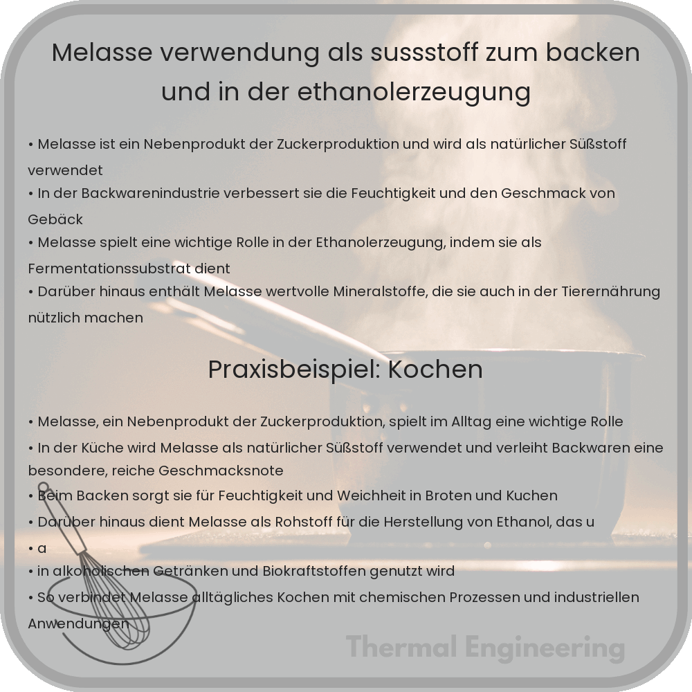 Melasse | Verwendung als Süßstoff, zum Backen und in der Ethanolerzeugung