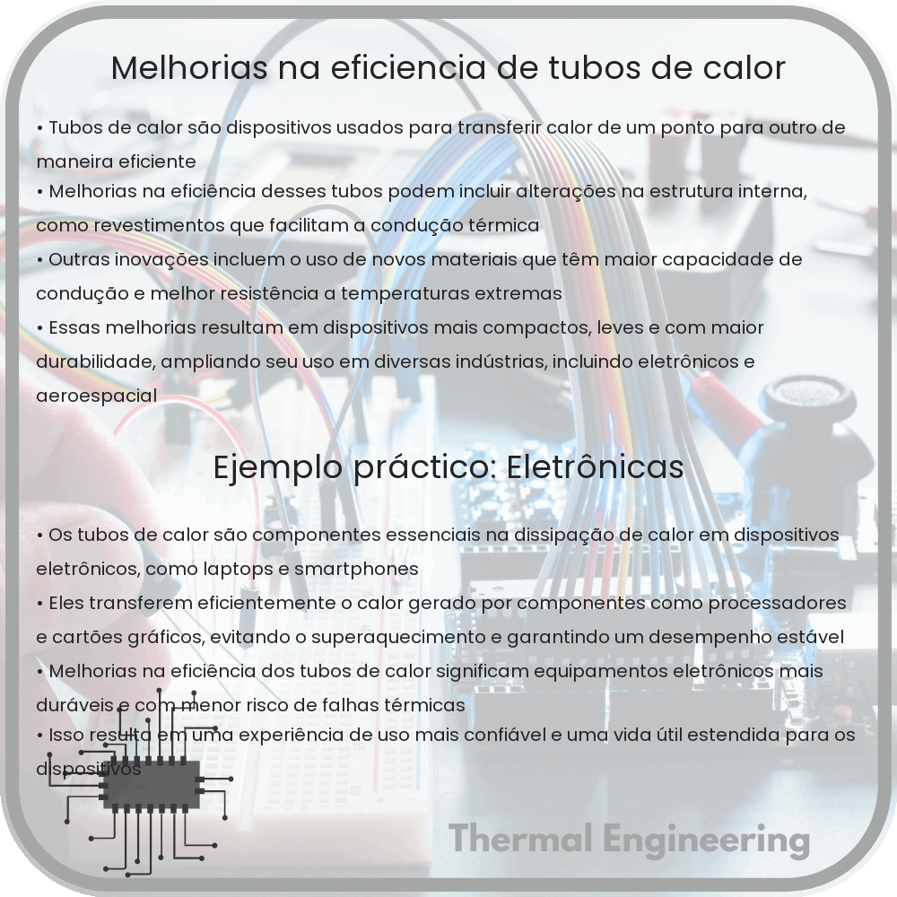Melhorias na eficiência de tubos de calor