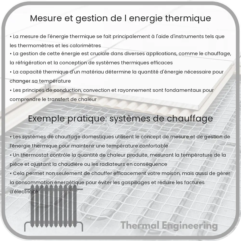 Mesure et gestion de l'énergie thermique