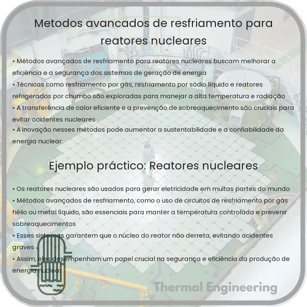 Métodos Avançados de Resfriamento para Reatores Nucleares