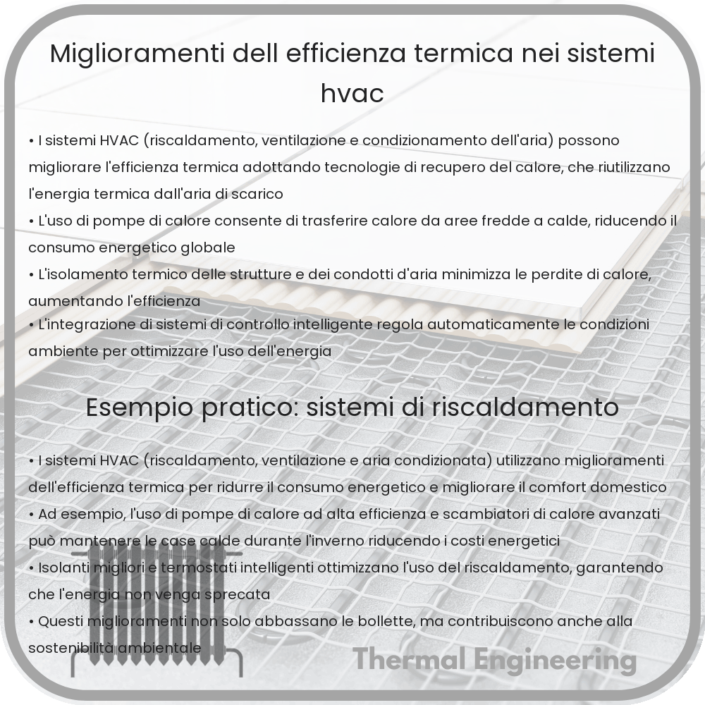 Miglioramenti dell'efficienza termica nei sistemi HVAC