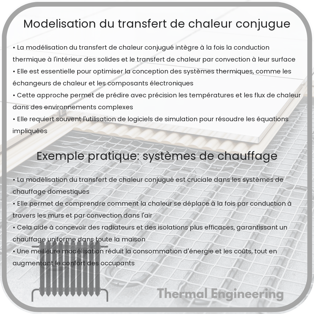Modélisation du transfert de chaleur conjugué