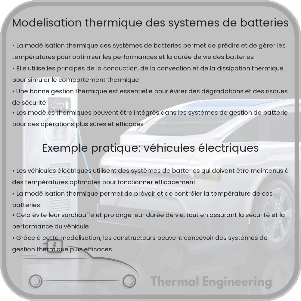 Modélisation thermique des systèmes de batteries