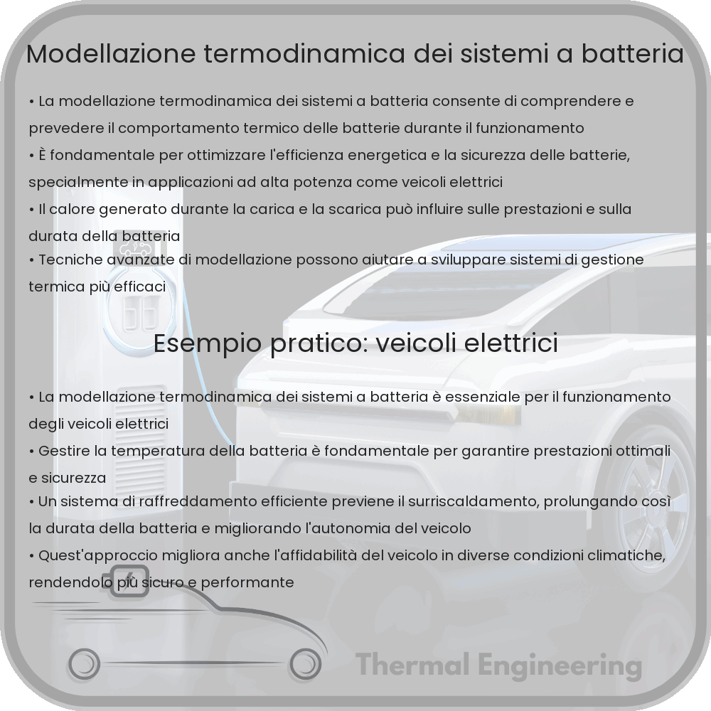 Modellazione termodinamica dei sistemi a batteria