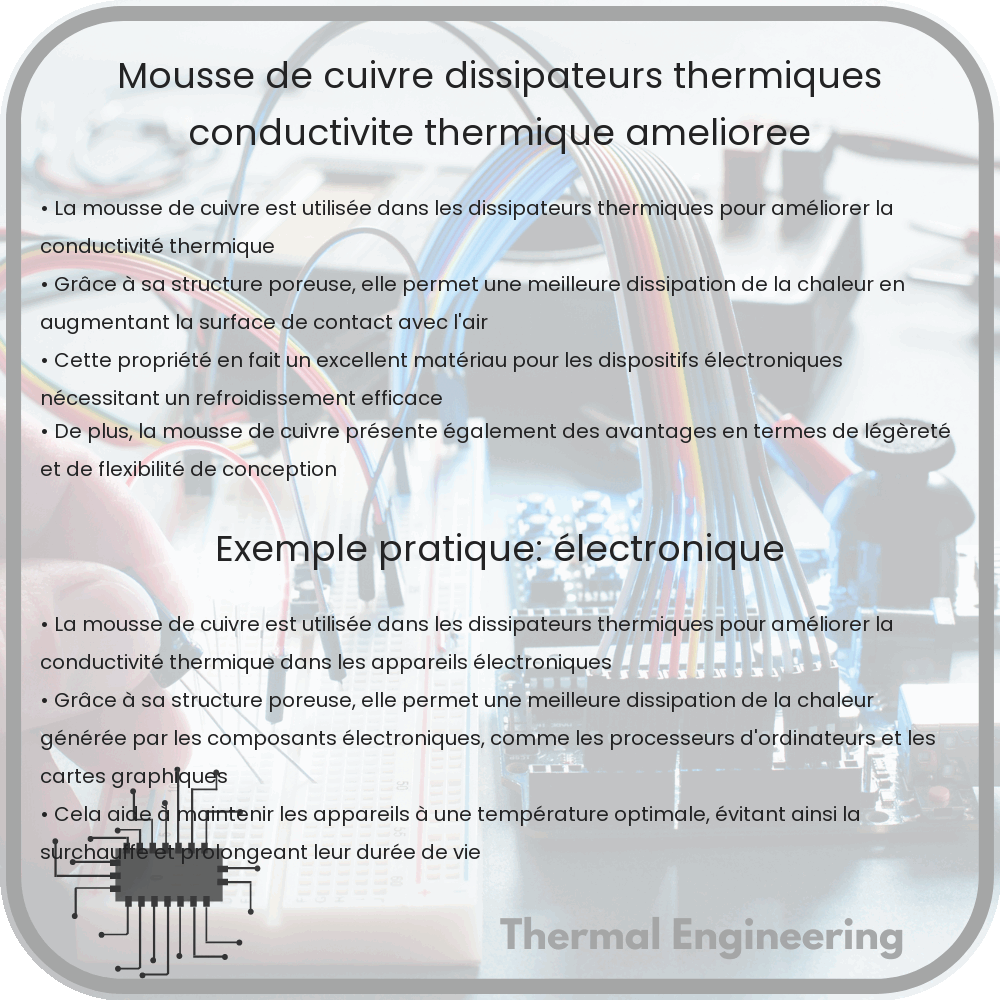 Mousse de cuivre | Dissipateurs thermiques, conductivité thermique améliorée