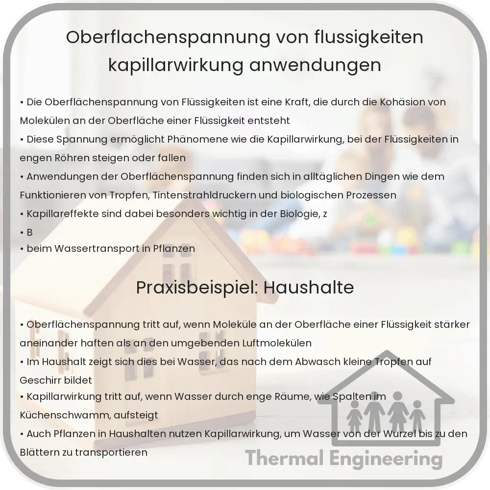 Oberflächenspannung von Flüssigkeiten: Kapillarwirkung & Anwendungen
