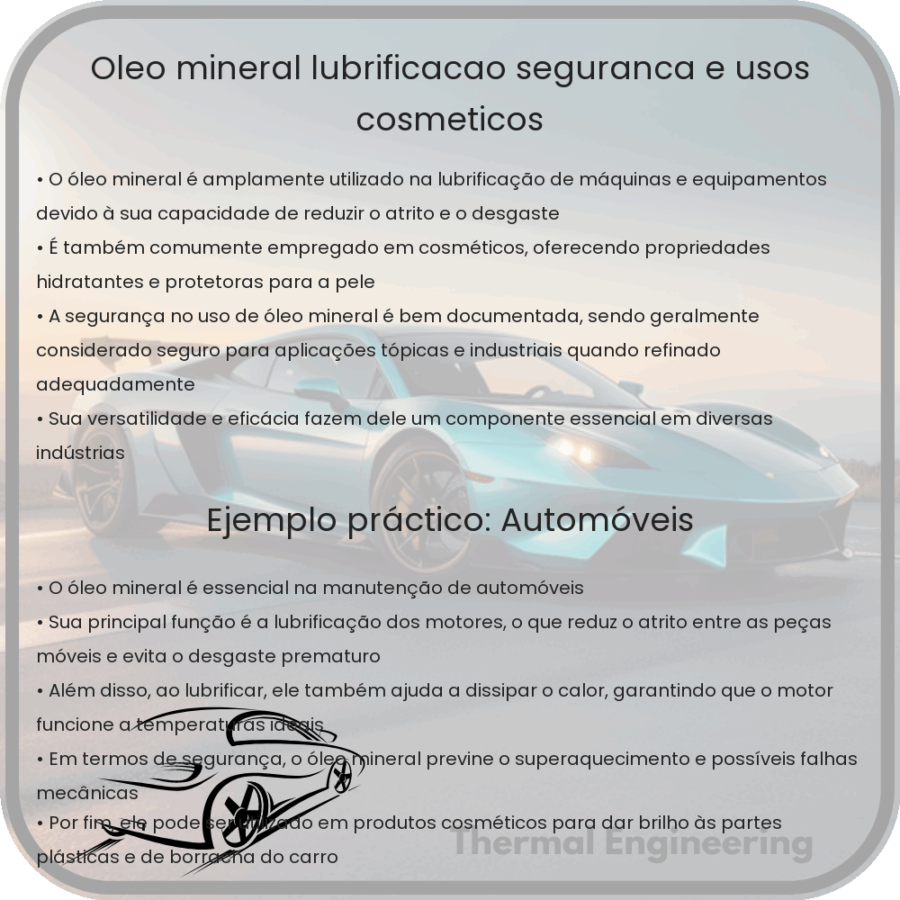 Óleo Mineral | Lubrificação, Segurança e Usos Cosméticos