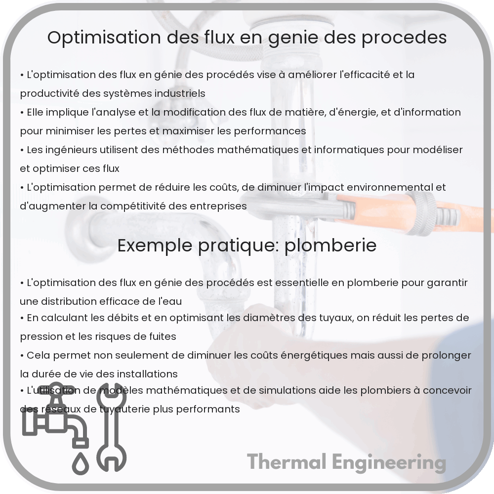Optimisation des flux en génie des procédés