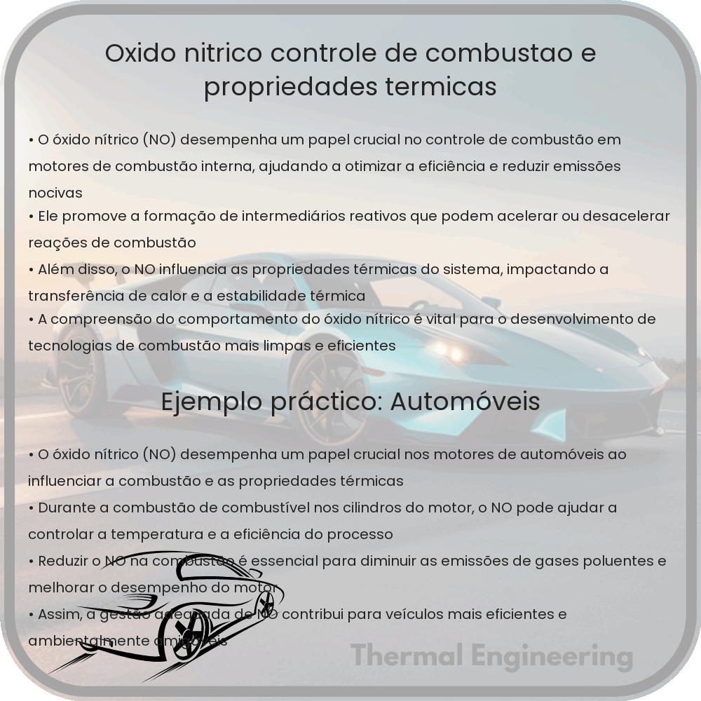 Óxido Nítrico: Controle de Combustão e Propriedades Térmicas