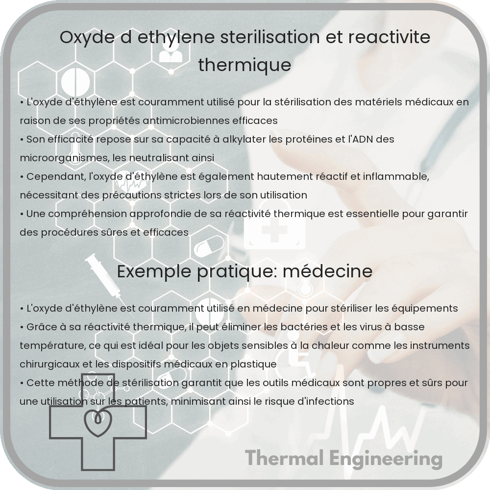 Oxyde d’éthylène | Stérilisation et réactivité thermique