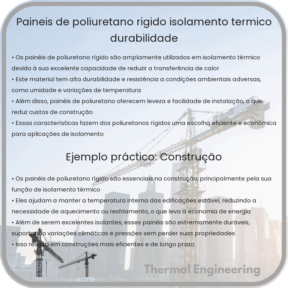 Painéis de Poliuretano Rígido | Isolamento Térmico, Durabilidade