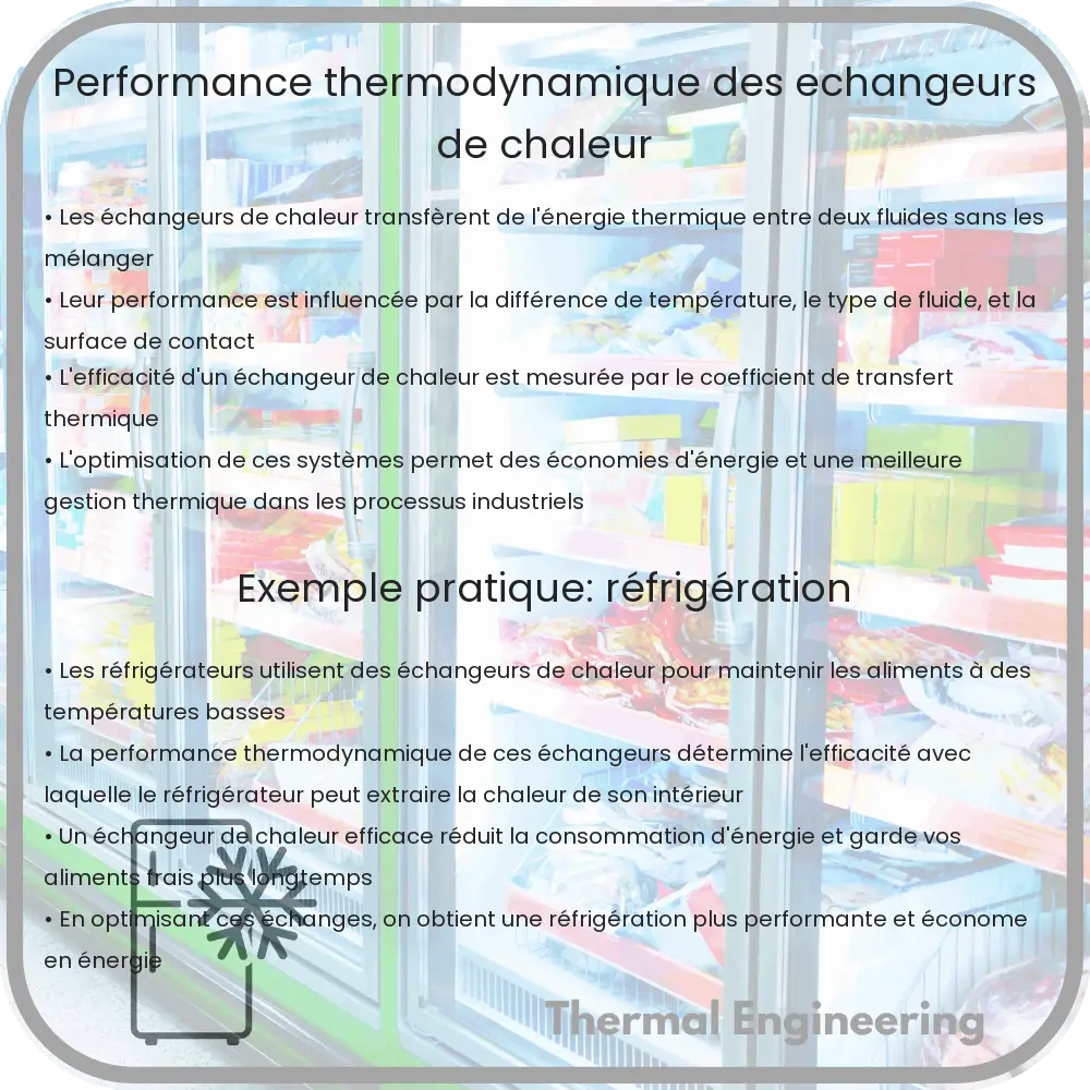 Performance thermodynamique des échangeurs de chaleur