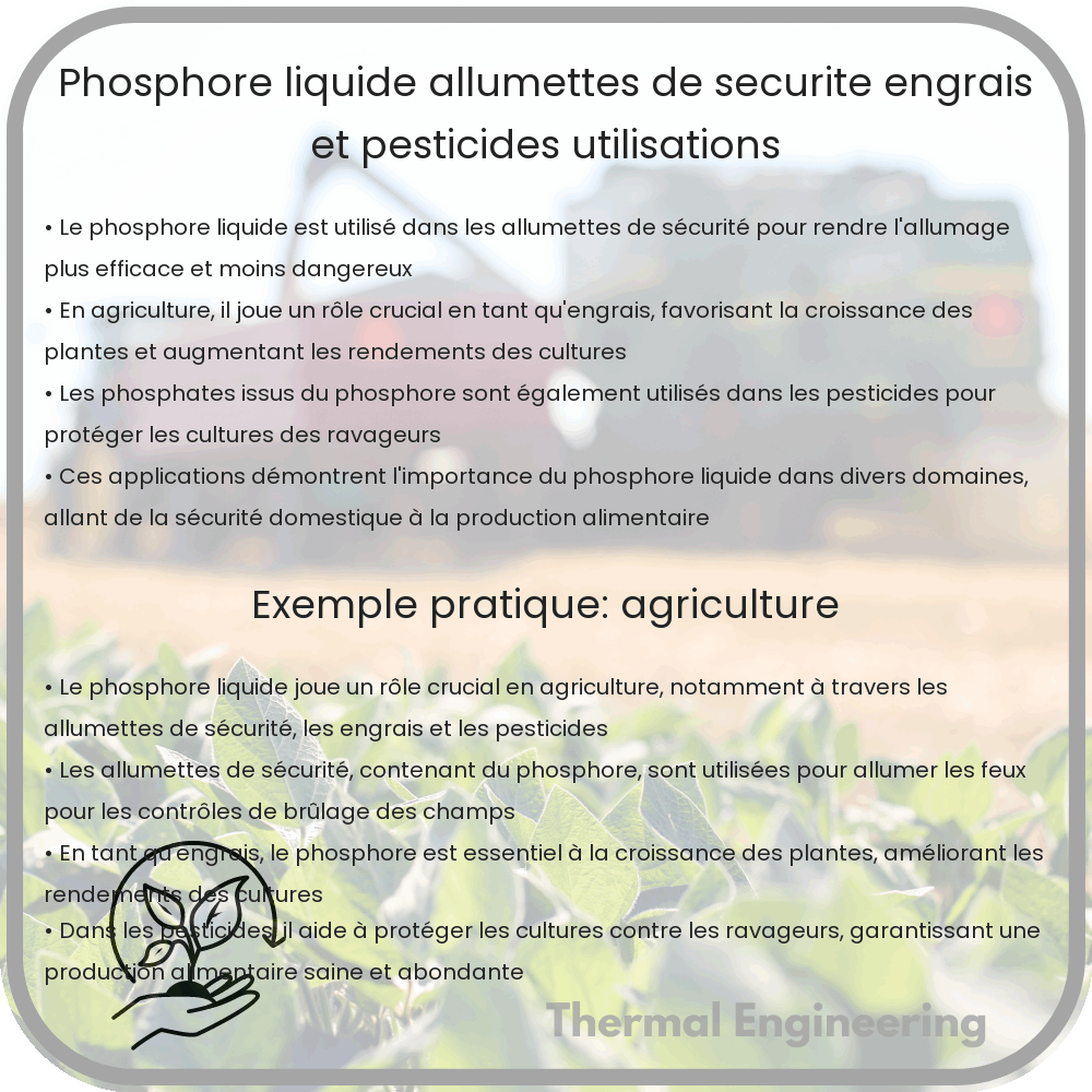 Phosphore Liquide | Allumettes de Sécurité, Engrais et Pesticides Utilisations