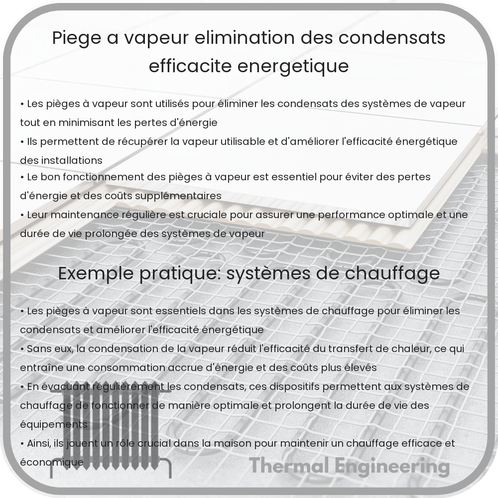 Piège à Vapeur | Élimination des Condensats, Efficacité Énergétique