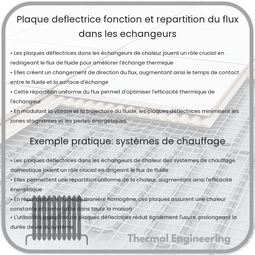 Plaque Déflectrice : Fonction et Répartition du Flux dans les Échangeurs