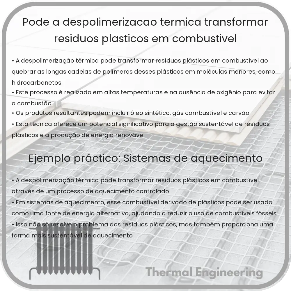 Pode a despolimerização térmica transformar resíduos plásticos em combustível?