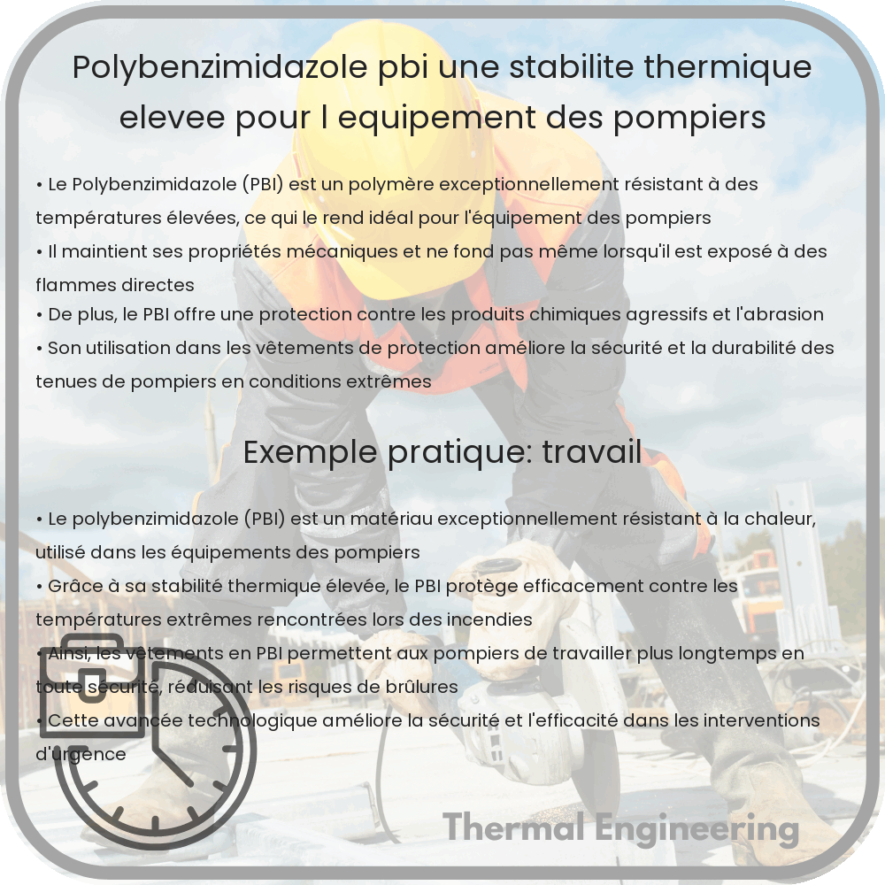 Polybenzimidazole (PBI) | Une Stabilité Thermique Élevée pour l'Équipement des Pompiers