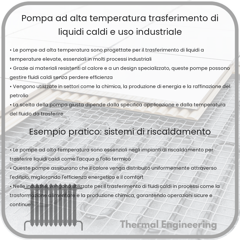 Pompa ad Alta Temperatura | Trasferimento di Liquidi Caldi e Uso Industriale