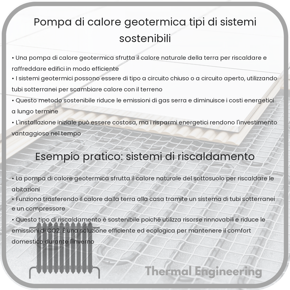 Pompa di Calore Geotermica | Tipi di Sistemi Sostenibili