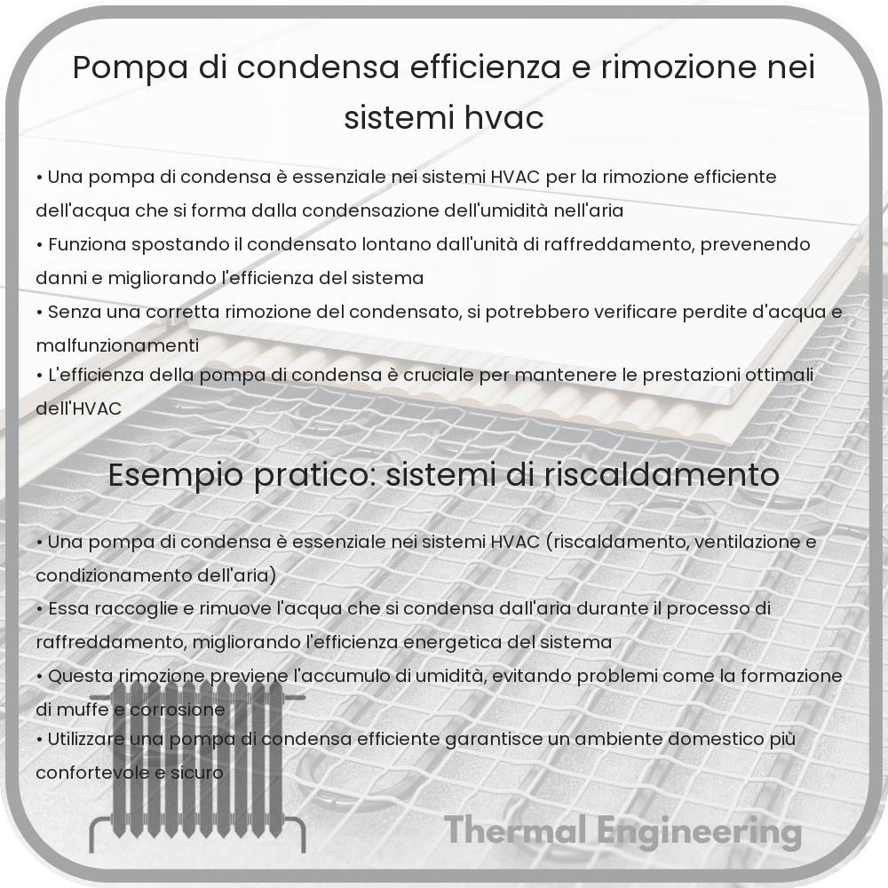 Pompa di Condensa | Efficienza e Rimozione nei Sistemi HVAC