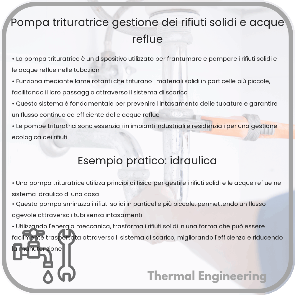 Pompa Trituratrice | Gestione dei Rifiuti Solidi e Acque Reflue