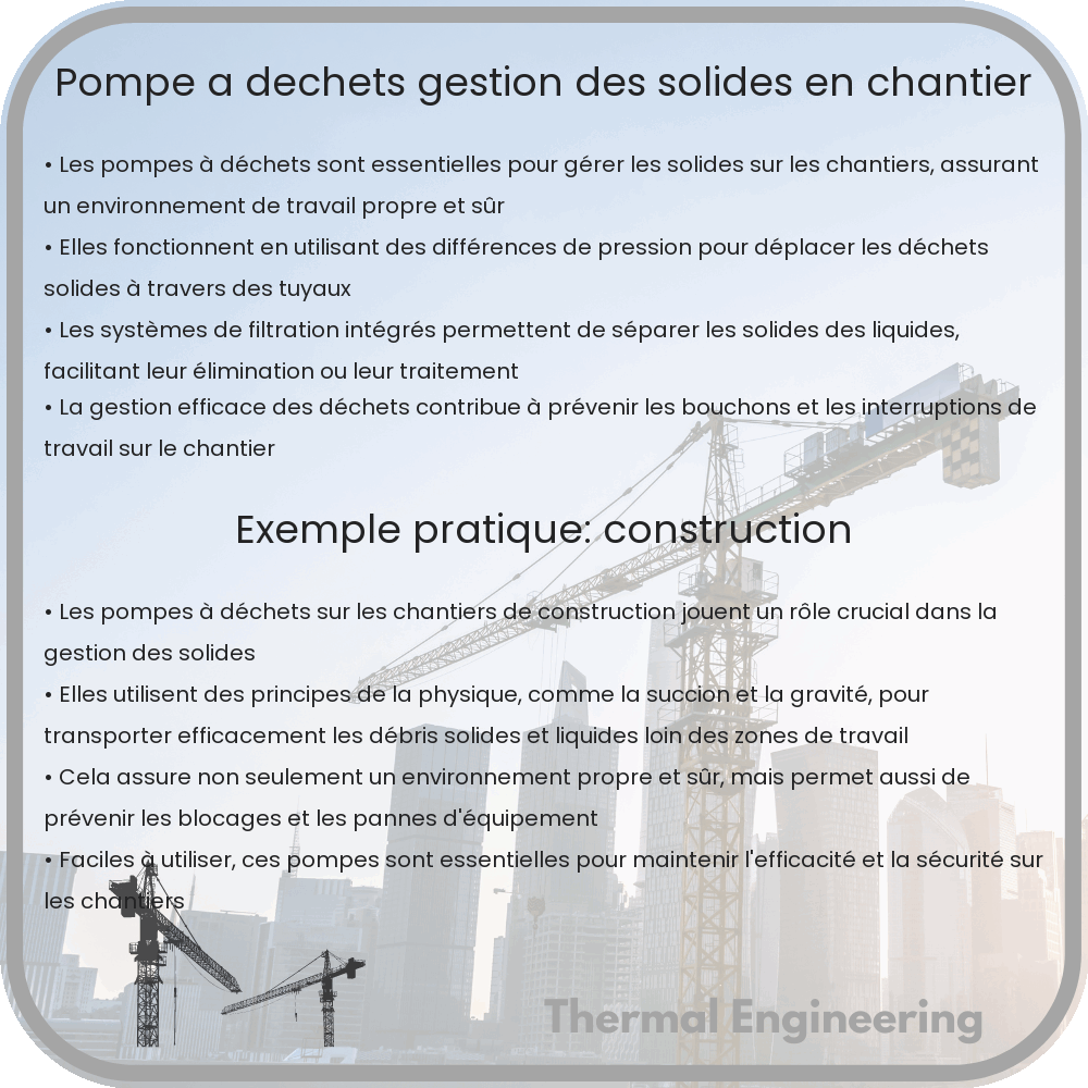 Pompe à Déchets : Gestion des Solides en Chantier