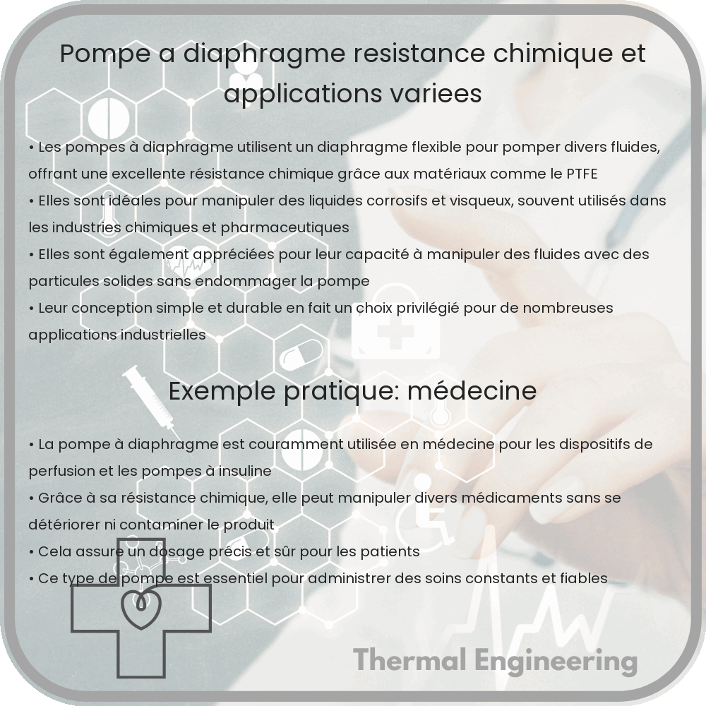 Pompe à Diaphragme | Résistance Chimique et Applications Variées
