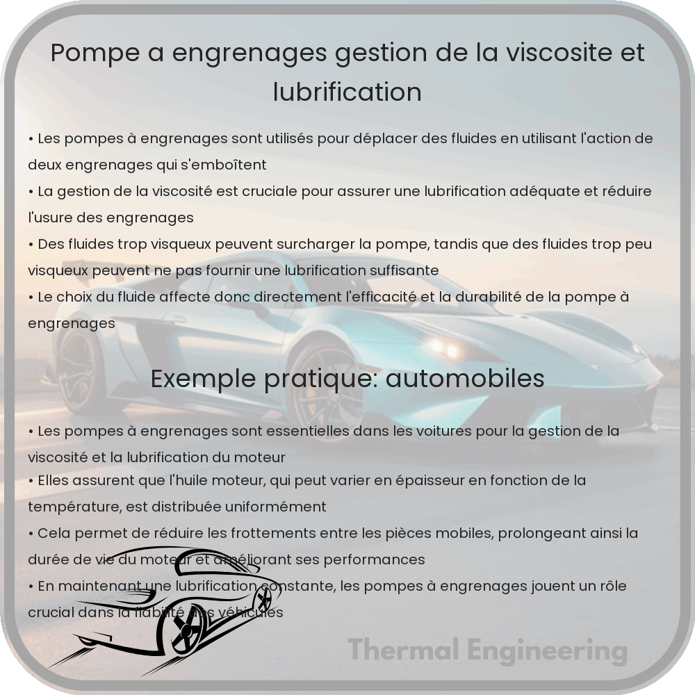 Pompe à Engrenages | Gestion de la Viscosité et Lubrification