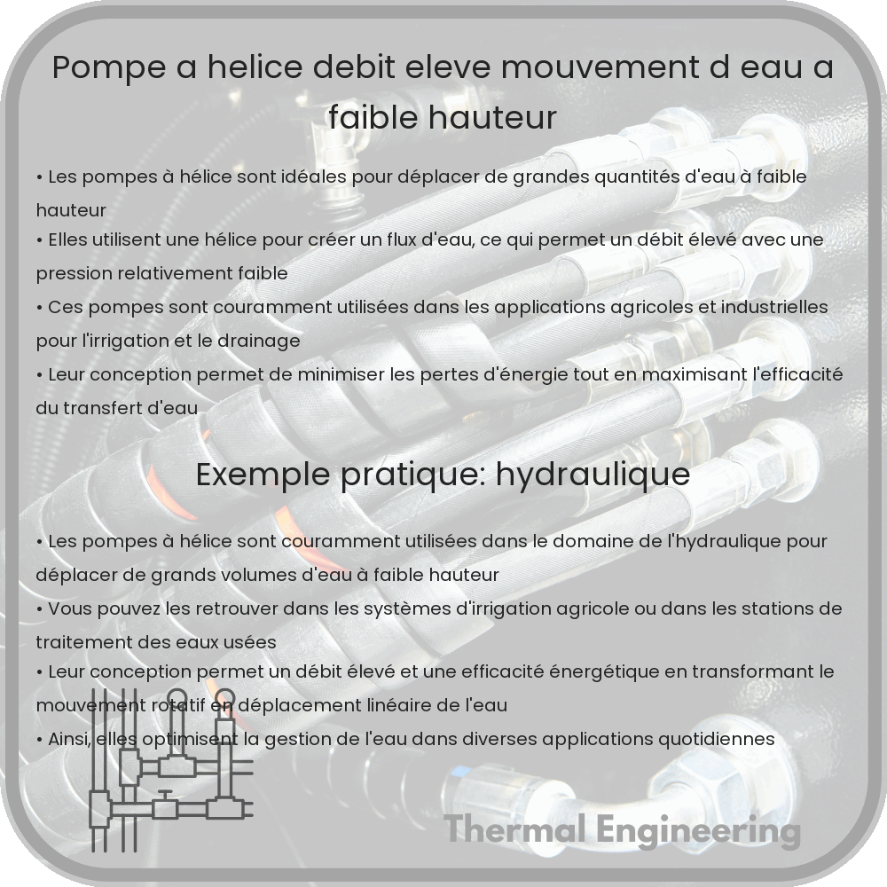 Pompe à Hélice | Débit Élevé, Mouvement d'Eau à Faible Hauteur