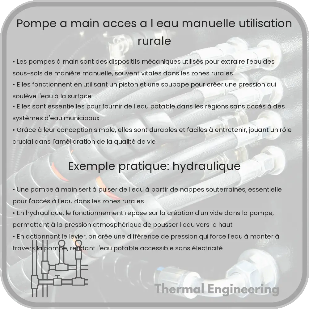 Pompe à Main | Accès à l'Eau Manuelle & Utilisation Rurale