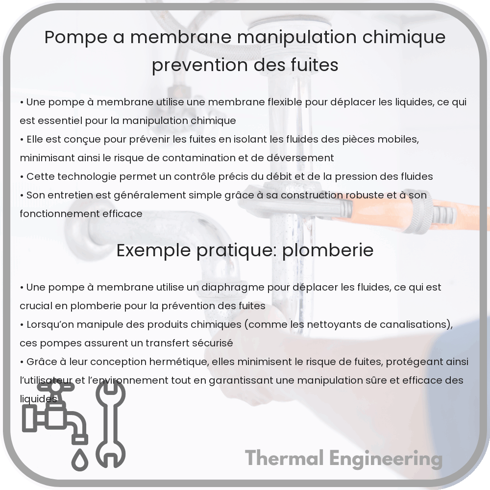 Pompe à membrane | Manipulation chimique, prévention des fuites