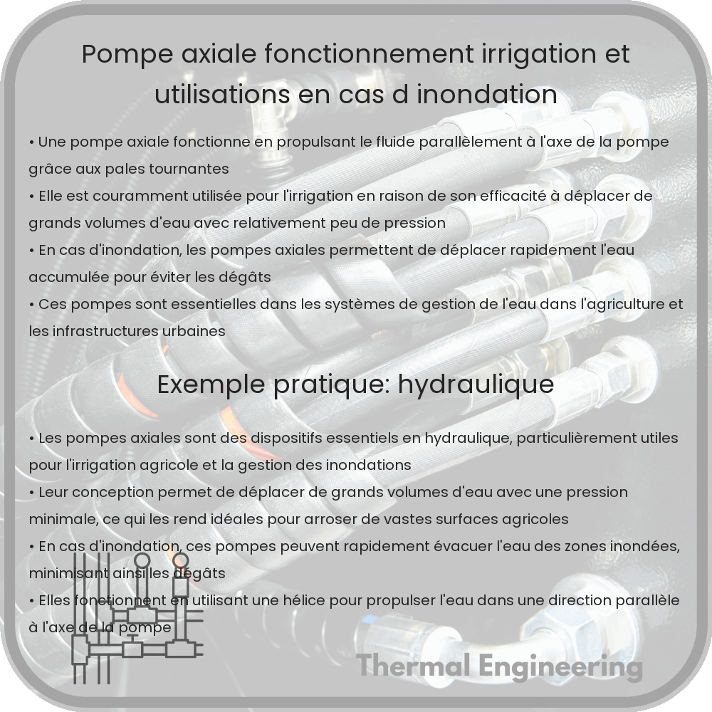 Pompe Axiale : Fonctionnement, Irrigation et Utilisations en Cas d'Inondation