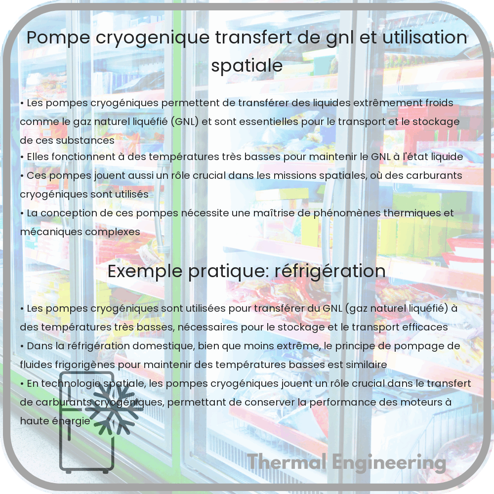 Pompe Cryogénique | Transfert de GNL et Utilisation Spatiale