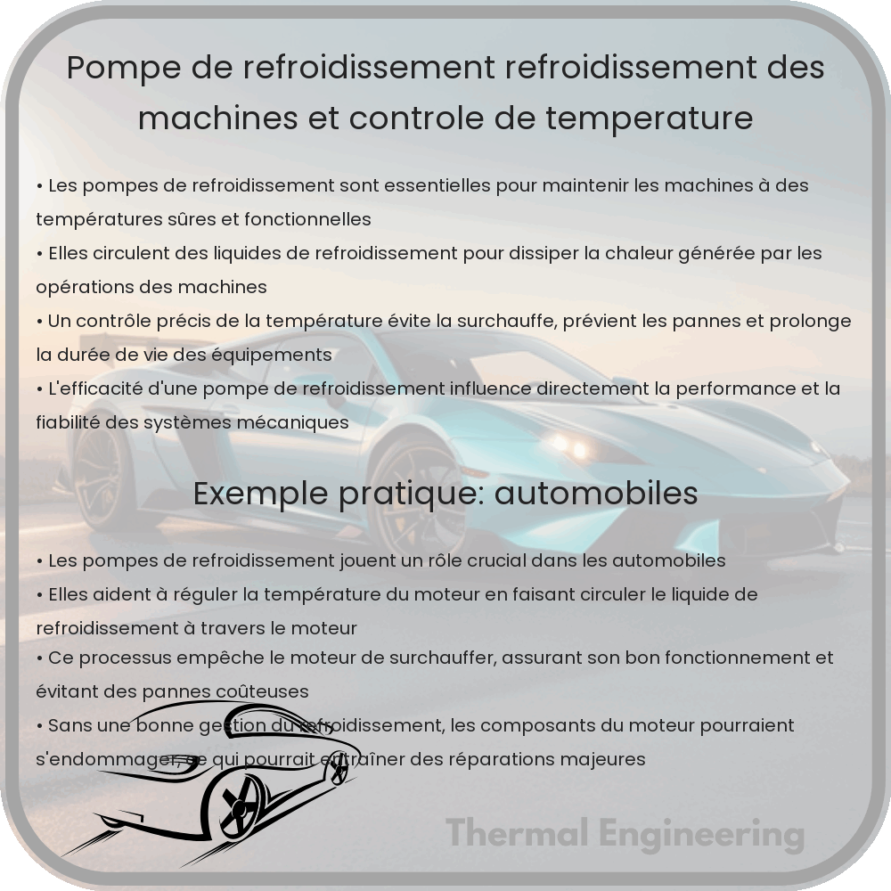 Pompe de Refroidissement | Refroidissement des Machines et Contrôle de Température